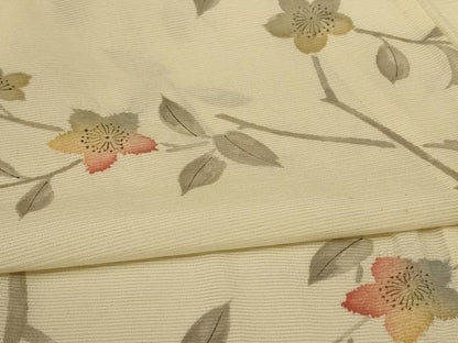 平和屋着物＊夏物 小紋 絽 手描き 枝花文 正絹 逸品 AABD4657jd