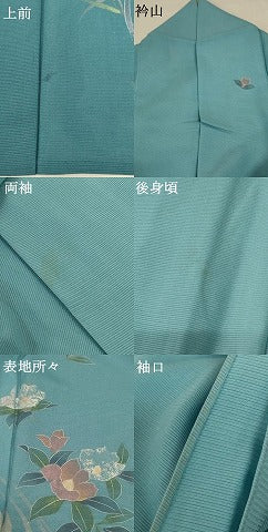 平和屋着物＊夏物 訪問着 絽 流水草花文 銀彩 正絹 逸品 AABD4659jd