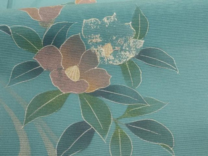 平和屋着物＊夏物 訪問着 絽 流水草花文 銀彩 正絹 逸品 AABD4659jd