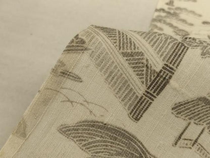 平和屋着物＊夏物 紗紬 生紬 風景文 正絹 逸品 AABD4661jd