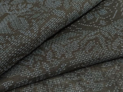 平和屋着物＊夏物 結城紬 夏結城 100亀甲 花蝶文 正絹 逸品 AABD4666jd