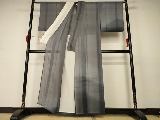 平和屋着物＊夏物 訪問着 紗 霞文 暈し染め 正絹 逸品 AABD4667jd