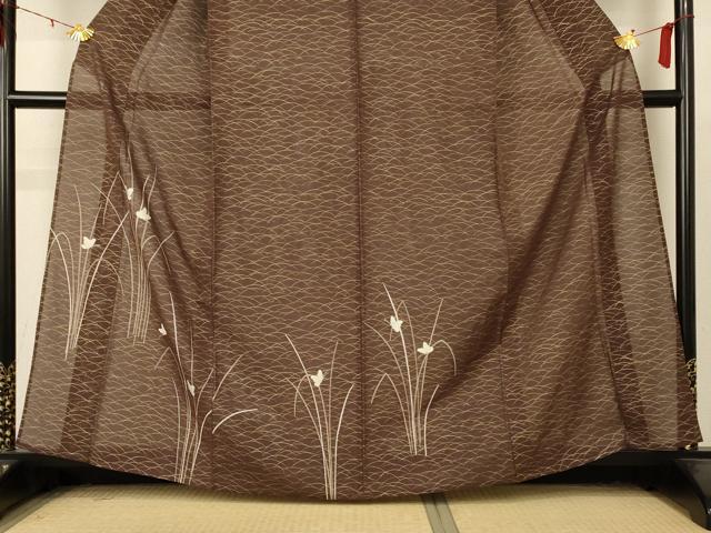 平和屋着物＊夏物 訪問着 絽 草花文 金銀彩 正絹 逸品 AABD4671jd