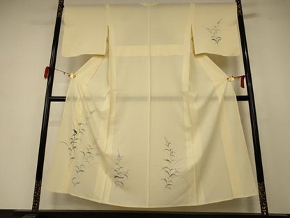平和屋着物＊夏物　訪問着　絽　手描き　草花文　正絹　逸品　AABD4675jd