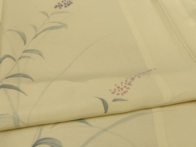平和屋着物＊夏物　訪問着　絽　手描き　草花文　正絹　逸品　AABD4675jd