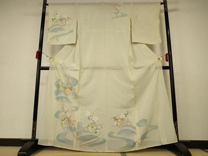 平和屋着物＊夏物 訪問着 絽 片輪車花文 正絹 逸品 AABF6841jd