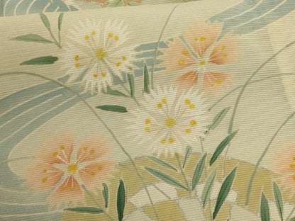 平和屋着物＊夏物 訪問着 絽 片輪車花文 正絹 逸品 AABF6841jd