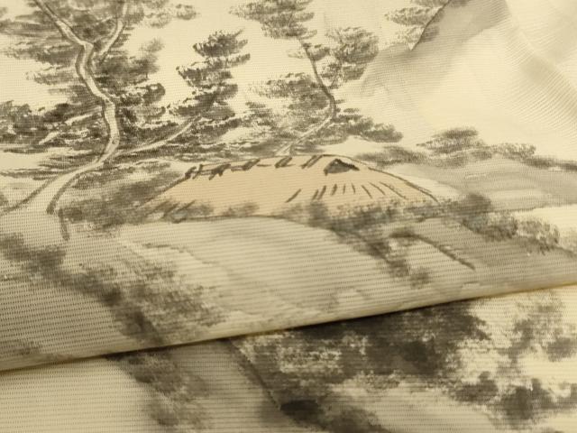 平和屋着物＊夏物 訪問着 絽 風景文 正絹 逸品 AABD4677jd