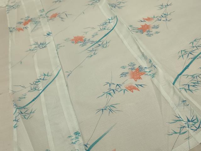 平和屋着物＊夏物 小紋 絽 楓文 洗える着物 AABD4678jd