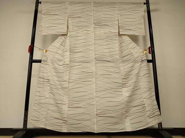 平和屋着物＊夏物 小紋 絽 幾何学文様 正絹 逸品 AABD4680jd
