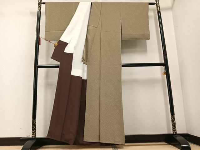 平和屋着物●上質な小紋　舞花文　正絹　逸品　未使用　AABD4722ph