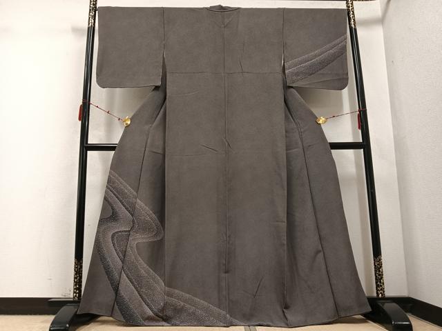 平和屋着物●江戸小紋　訪問着　流水文　金彩　正絹　逸品　AABD4736ph
