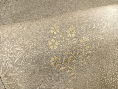 平和屋着物●訪問着　刺繍　草花文　暈し染め　金銀彩　正絹　逸品　AABD4737ph