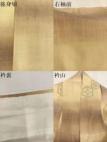 平和屋着物●上質な紬　亀甲花文　正絹　逸品　AABD4738ph