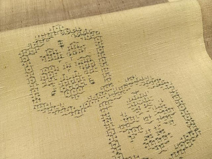 平和屋着物●上質な紬　亀甲花文　正絹　逸品　AABD4738ph