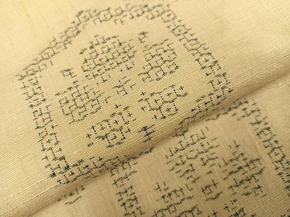 平和屋着物●上質な紬　亀甲花文　正絹　逸品　AABD4738ph