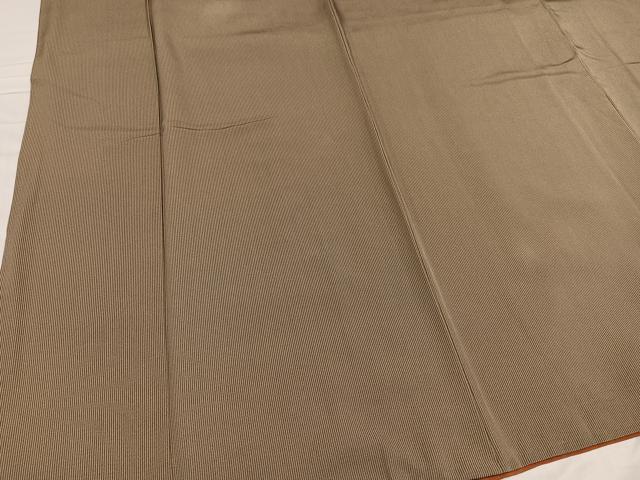 平和屋着物●江戸小紋　万筋　媚茶色×白橡色　正絹　逸品　AABD4743ph