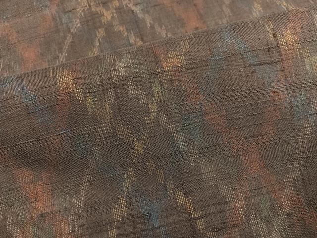 平和屋着物●上質な紬 格子 正絹 逸品 AABD4756ph