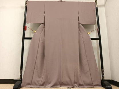 平和屋着物●上質な色無地 鳩羽鼠色 正絹 逸品 AABD4757ph
