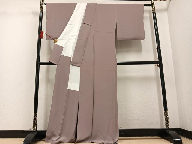 平和屋着物●上質な色無地 鳩羽鼠色 正絹 逸品 AABD4757ph