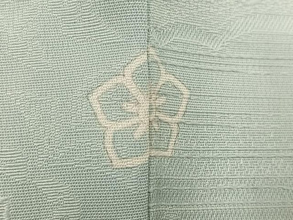 平和屋着物●上質な色無地 雲重ね草花地紋 青磁鼠色 正絹 逸品 AABD4759ph