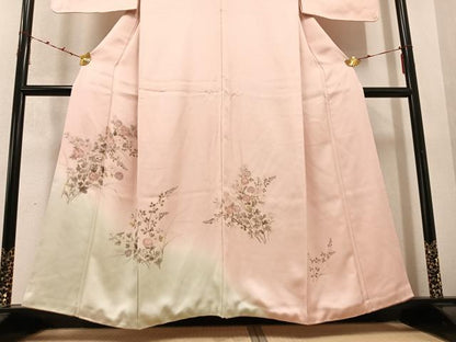 平和屋着物●訪問着　草花文　暈し染め　正絹　逸品　AABD4765ph