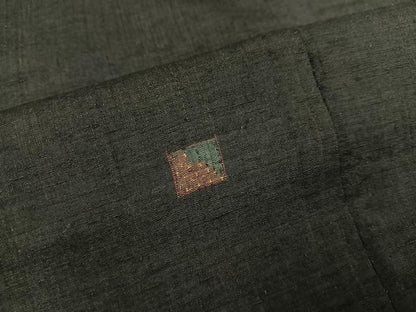 平和屋着物●上質な紬 色紙文 黒地 正絹 逸品 AABD4779ph