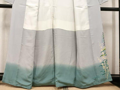 平和屋着物●十日町友禅作家 岡村蒼風 色留袖 樹林文 正絹 逸品 AABD4784ph