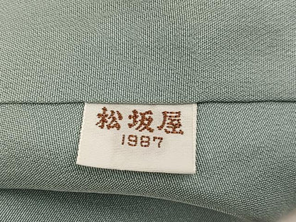 平和屋着物●上質な色無地　花唐草地紋　湊鼠色　正絹　逸品　AABD4786ph