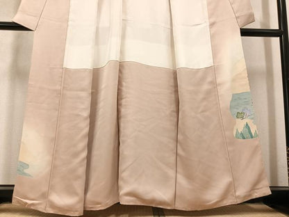 平和屋着物●豪華色留袖　友禅　浜松風景文　暈し染め　正絹　逸品　AABD4791ph