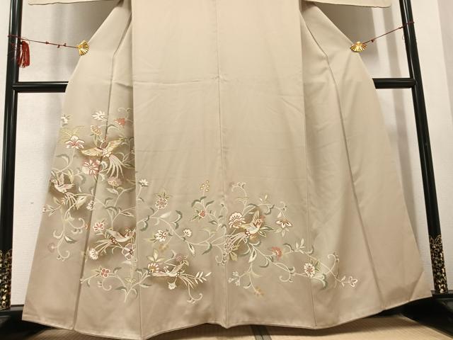 平和屋着物●豪華色留袖　駒刺繍　花鳥更紗　暈し染め　金彩　正絹　逸品　AABD4794ph