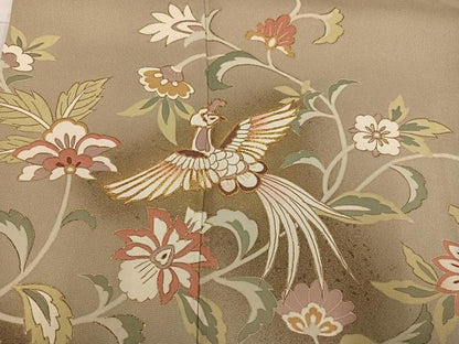 平和屋着物●豪華色留袖　駒刺繍　花鳥更紗　暈し染め　金彩　正絹　逸品　AABD4794ph