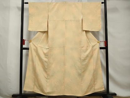 平和屋着物■上質な小紋　枝花地紋　暈し染め　正絹　逸品　AABD4893gw