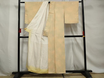 平和屋着物■上質な小紋　枝花地紋　暈し染め　正絹　逸品　AABD4893gw