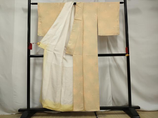 平和屋着物■上質な小紋　枝花地紋　暈し染め　正絹　逸品　AABD4893gw