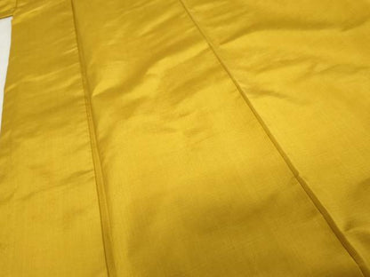 平和屋着物●本場黄八丈　平織　紬　色無地　金色　正絹　逸品　AABD4938cs