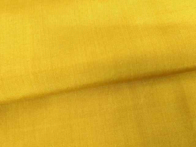 平和屋着物●本場黄八丈　平織　紬　色無地　金色　正絹　逸品　AABD4938cs