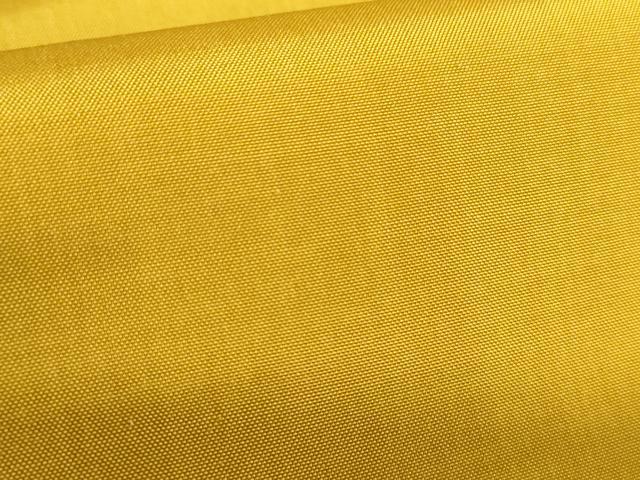 平和屋着物●本場黄八丈　平織　紬　色無地　金色　正絹　逸品　AABD4938cs