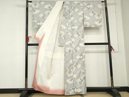 平和屋着物●本場大島紬 城大島カタス7マルキ 雲重ね花文 正絹 逸品 AABD4950cs