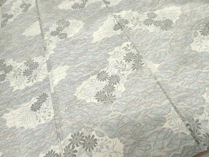 平和屋着物●本場大島紬 城大島カタス7マルキ 雲重ね花文 正絹 逸品 AABD4950cs