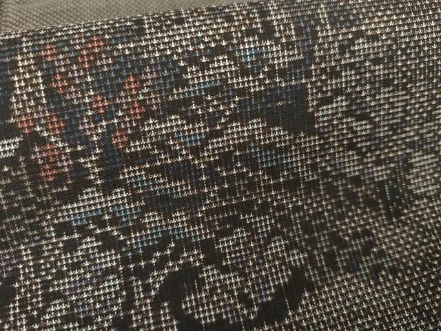 平和屋着物●本場大島紬　泥染め　カタス7マルキ　風景文　正絹　逸品　AABD4951cs