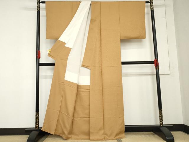 平和屋着物●上質な色無地　香染色　正絹　逸品　AABD4959cs