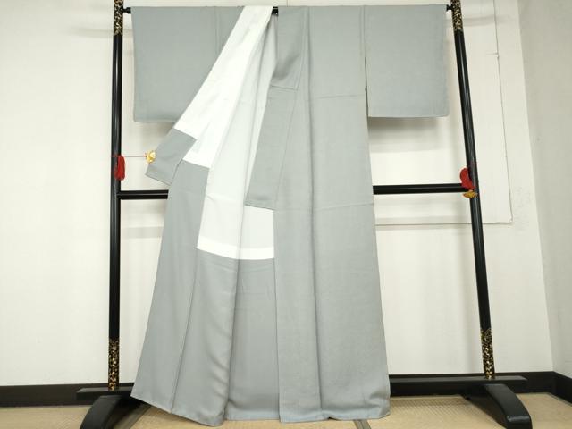 平和屋着物●上質な色無地　草花地紋　秘色色　正絹　逸品　未使用　AABD4961cs
