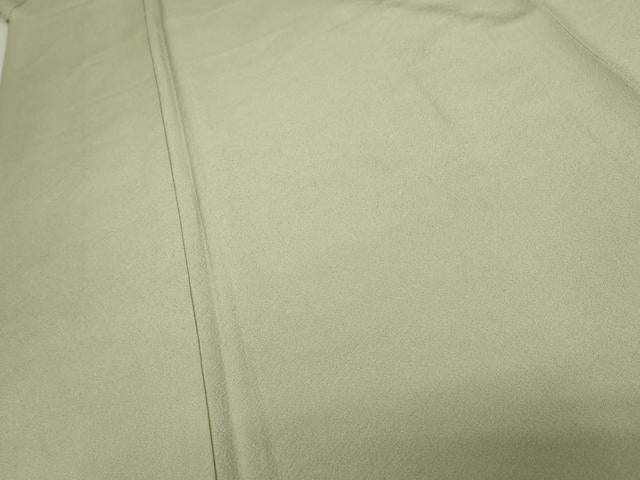 平和屋着物●上質な色無地　山葵色　正絹　逸品　AABD4965cs