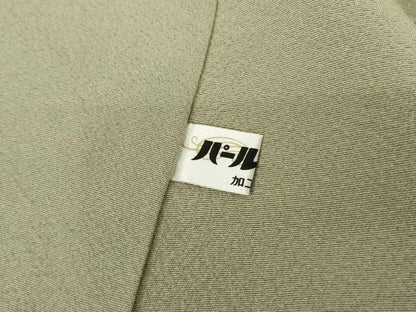 平和屋着物●上質な色無地　山葵色　正絹　逸品　AABD4965cs