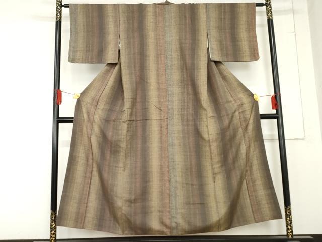 平和屋着物●上質な紬　間道　正絹　逸品　AABD4974cs