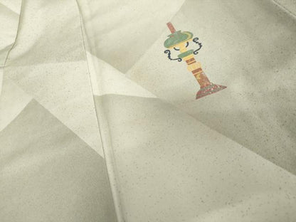 平和屋着物●上質な小紋 手描き 器物文 暈し染め 金銀彩 正絹 逸品 AABD4978cs