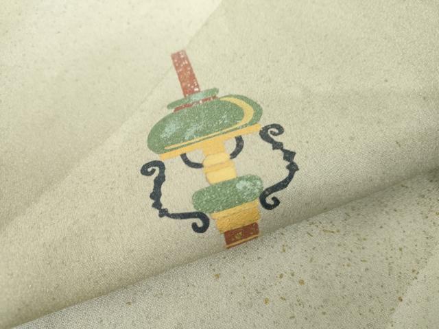 平和屋着物●上質な小紋 手描き 器物文 暈し染め 金銀彩 正絹 逸品 AABD4978cs