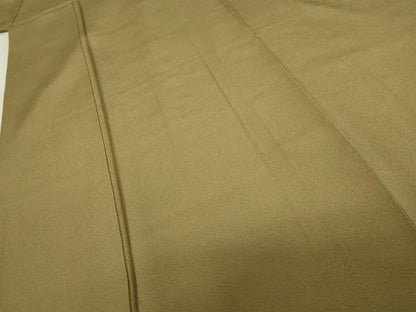 平和屋着物●上質な色無地 油色 正絹 逸品 AABD4992cs