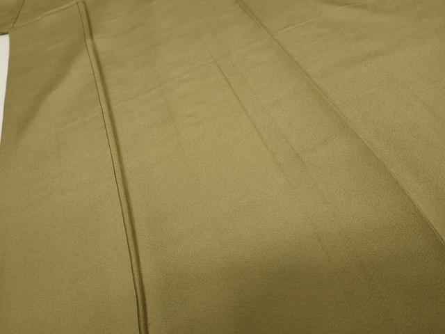 平和屋着物●上質な色無地 油色 正絹 逸品 AABD4992cs